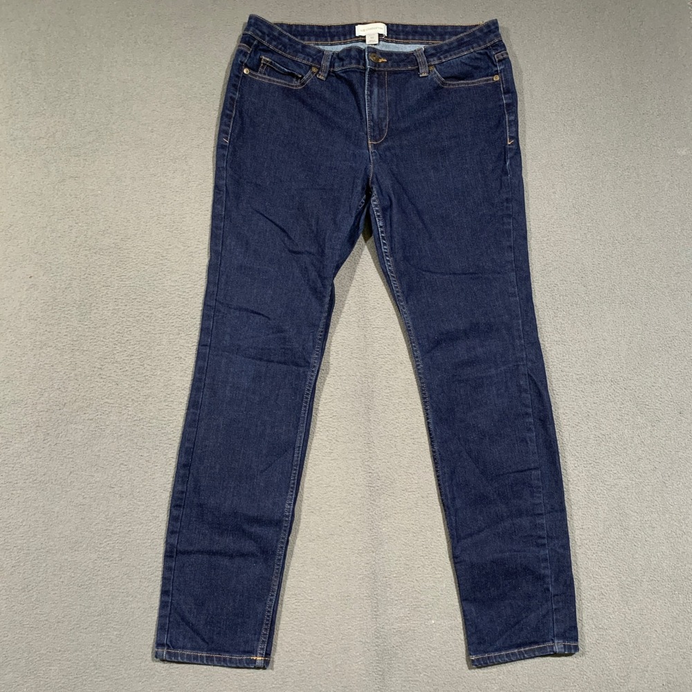 Liz Claiborne City Jeans Womens 10 Dark Wash Slim Straight Leg Stretch Denim
